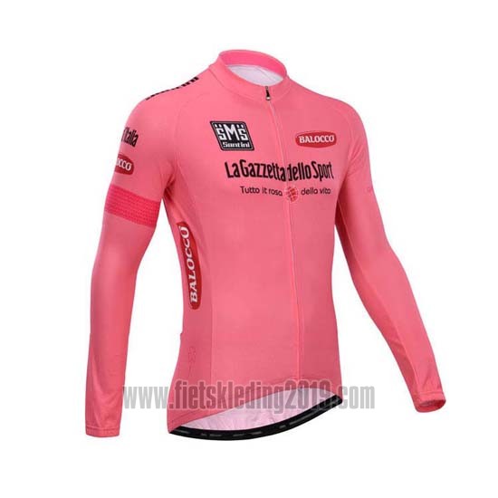 2014 Fietskleding Giro D'italie Roze Lange Mouwen en Koersbroek